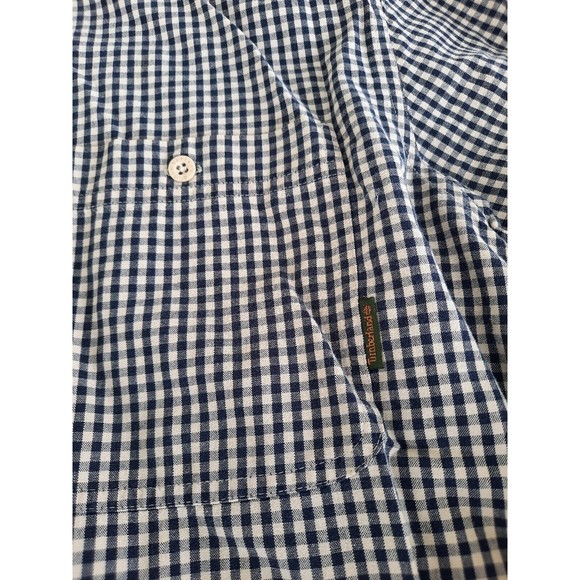 Timberland mens green check button front casual dress shirt with collar size M - Picture 5 of 13